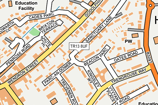 TR13 8UF map - OS OpenMap – Local (Ordnance Survey)