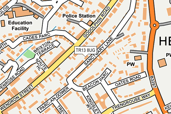 TR13 8UG map - OS OpenMap – Local (Ordnance Survey)