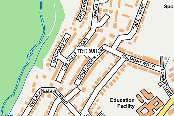 TR13 8UH map - OS OpenMap – Local (Ordnance Survey)