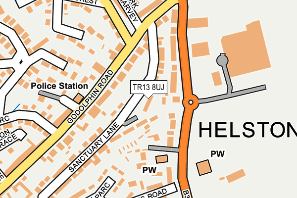 TR13 8UJ map - OS OpenMap – Local (Ordnance Survey)