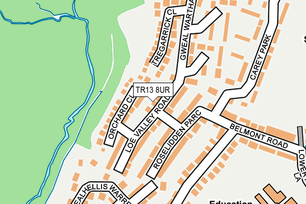 TR13 8UR map - OS OpenMap – Local (Ordnance Survey)