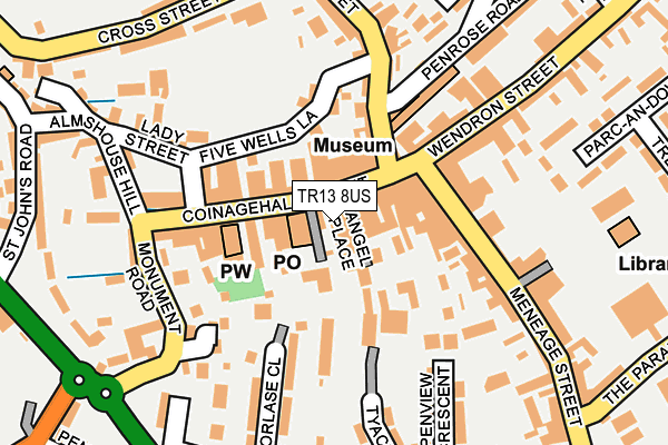 TR13 8US map - OS OpenMap – Local (Ordnance Survey)