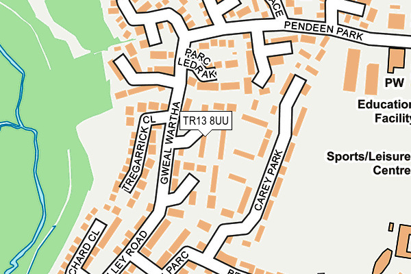 TR13 8UU map - OS OpenMap – Local (Ordnance Survey)