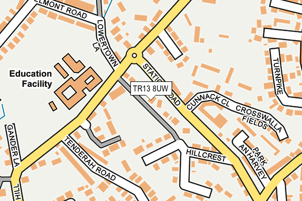 TR13 8UW map - OS OpenMap – Local (Ordnance Survey)
