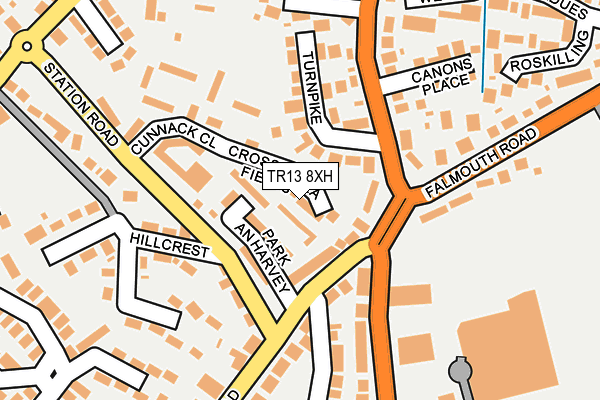 TR13 8XH map - OS OpenMap – Local (Ordnance Survey)