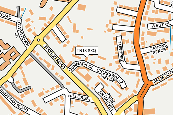 TR13 8XQ map - OS OpenMap – Local (Ordnance Survey)