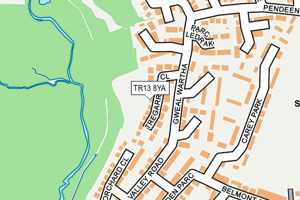 TR13 8YA map - OS OpenMap – Local (Ordnance Survey)