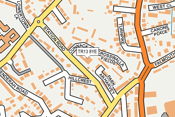 TR13 8YE map - OS OpenMap – Local (Ordnance Survey)