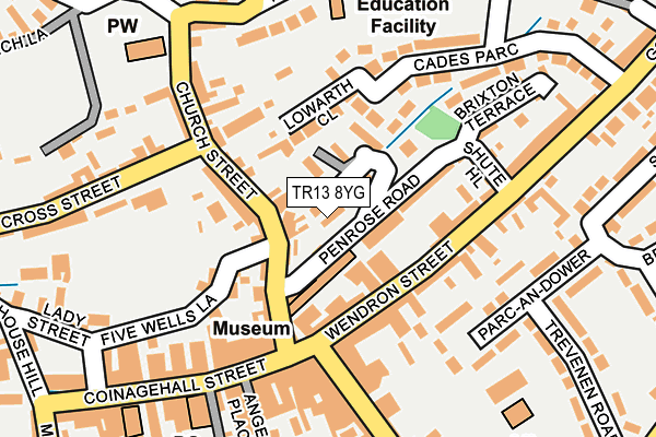 TR13 8YG map - OS OpenMap – Local (Ordnance Survey)