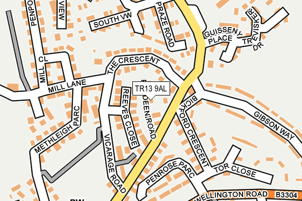 TR13 9AL map - OS OpenMap – Local (Ordnance Survey)