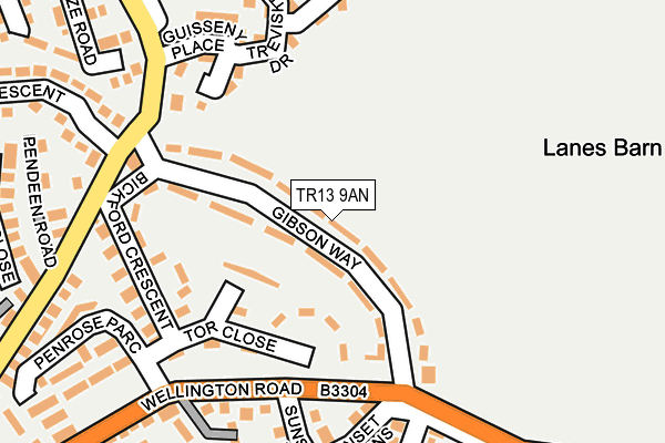 TR13 9AN map - OS OpenMap – Local (Ordnance Survey)