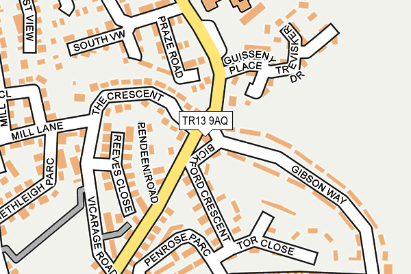 TR13 9AQ map - OS OpenMap – Local (Ordnance Survey)