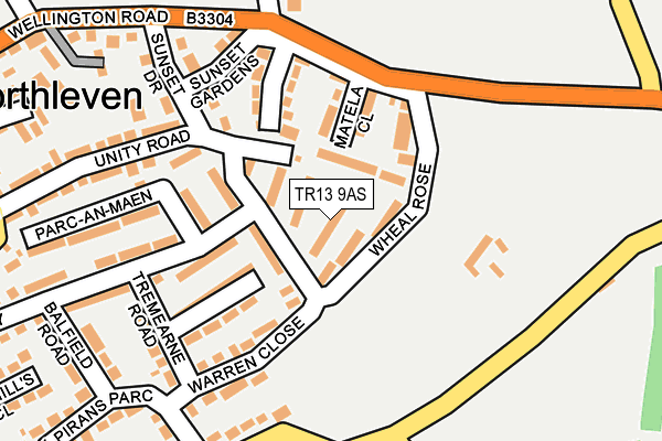 TR13 9AS map - OS OpenMap – Local (Ordnance Survey)