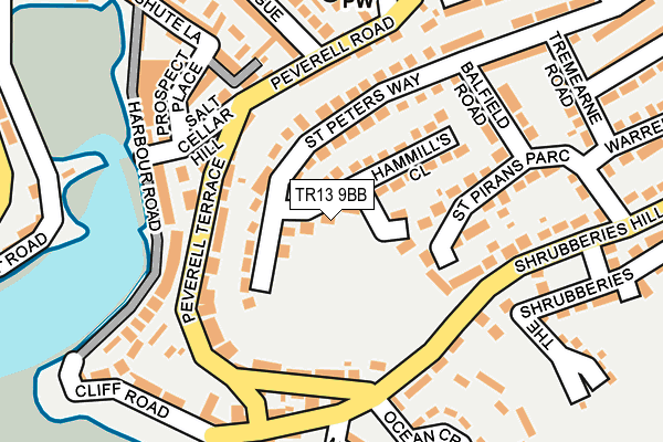 TR13 9BB map - OS OpenMap – Local (Ordnance Survey)