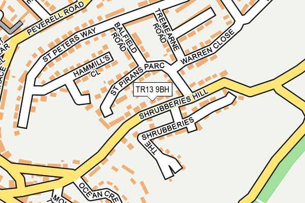 TR13 9BH map - OS OpenMap – Local (Ordnance Survey)