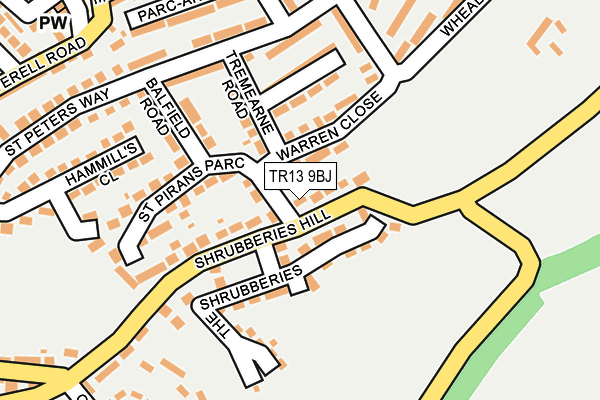 TR13 9BJ map - OS OpenMap – Local (Ordnance Survey)
