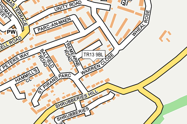 TR13 9BL map - OS OpenMap – Local (Ordnance Survey)