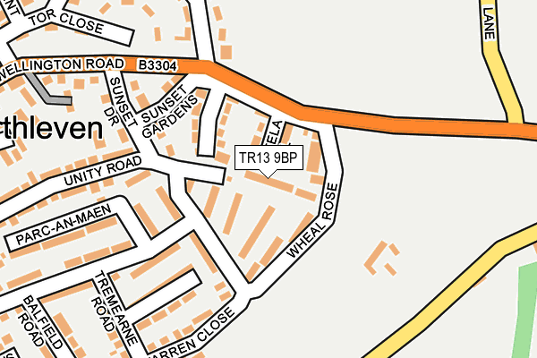 TR13 9BP map - OS OpenMap – Local (Ordnance Survey)