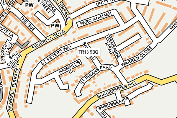 TR13 9BQ map - OS OpenMap – Local (Ordnance Survey)