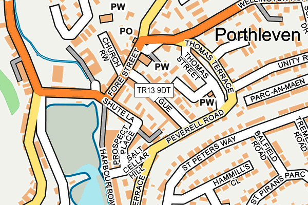 TR13 9DT map - OS OpenMap – Local (Ordnance Survey)