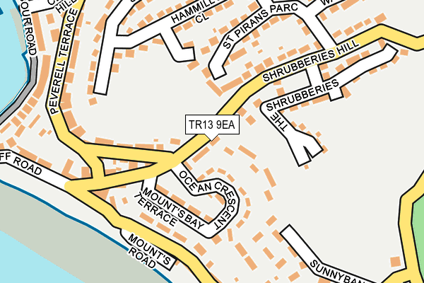 TR13 9EA map - OS OpenMap – Local (Ordnance Survey)