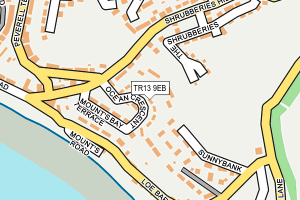 TR13 9EB map - OS OpenMap – Local (Ordnance Survey)