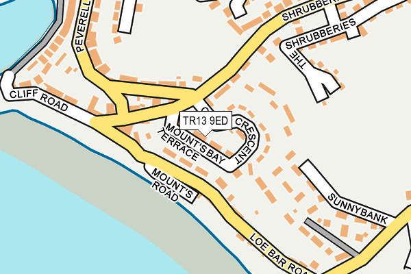 TR13 9ED map - OS OpenMap – Local (Ordnance Survey)