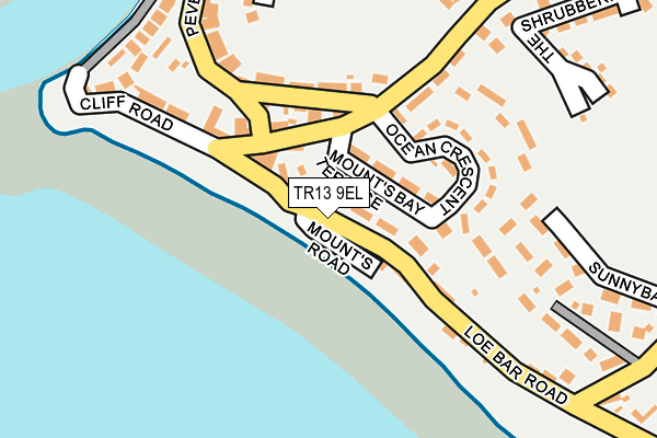 TR13 9EL map - OS OpenMap – Local (Ordnance Survey)