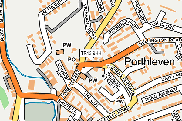 TR13 9HH map - OS OpenMap – Local (Ordnance Survey)