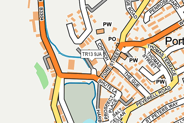 TR13 9JA map - OS OpenMap – Local (Ordnance Survey)