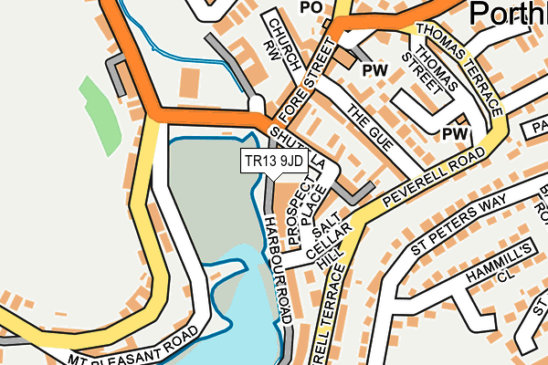 TR13 9JD map - OS OpenMap – Local (Ordnance Survey)