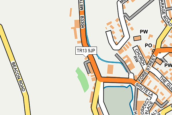 TR13 9JP map - OS OpenMap – Local (Ordnance Survey)