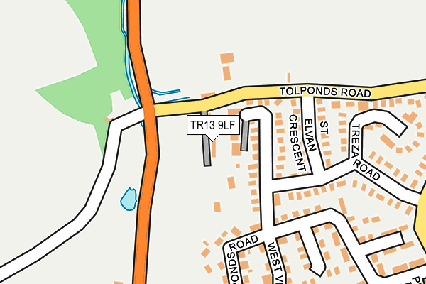 TR13 9LF map - OS OpenMap – Local (Ordnance Survey)
