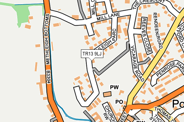 TR13 9LJ map - OS OpenMap – Local (Ordnance Survey)