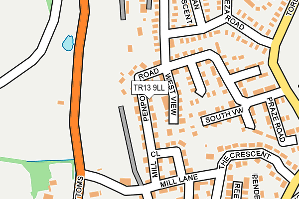 TR13 9LL map - OS OpenMap – Local (Ordnance Survey)