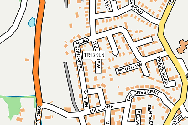 TR13 9LN map - OS OpenMap – Local (Ordnance Survey)