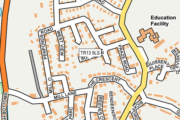 TR13 9LS map - OS OpenMap – Local (Ordnance Survey)