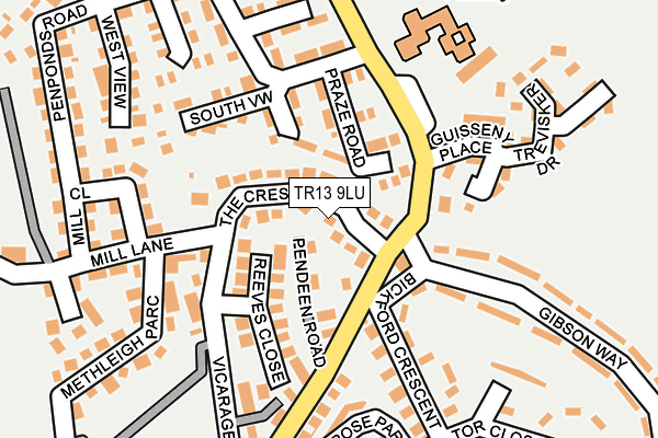 TR13 9LU map - OS OpenMap – Local (Ordnance Survey)
