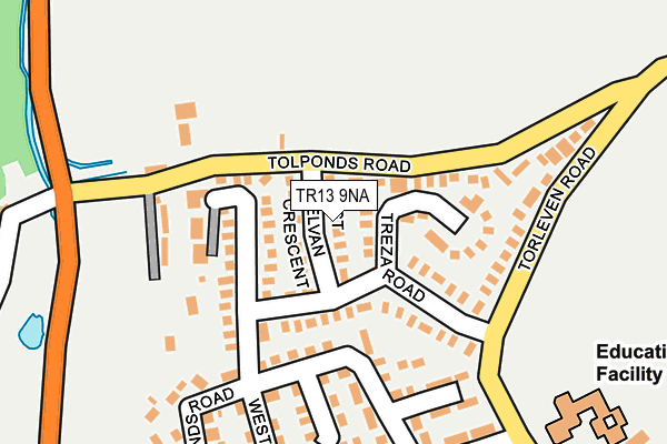 TR13 9NA map - OS OpenMap – Local (Ordnance Survey)