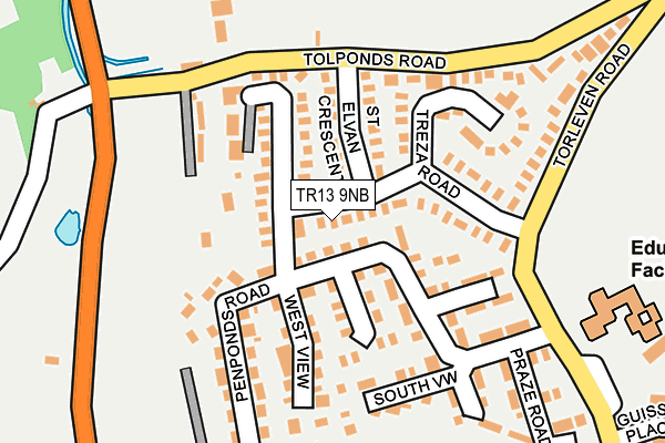 TR13 9NB map - OS OpenMap – Local (Ordnance Survey)