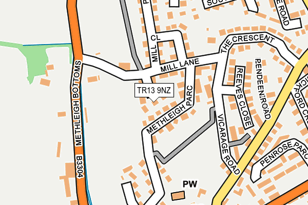 TR13 9NZ map - OS OpenMap – Local (Ordnance Survey)