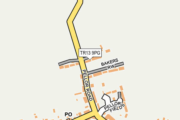 TR13 9PG map - OS OpenMap – Local (Ordnance Survey)