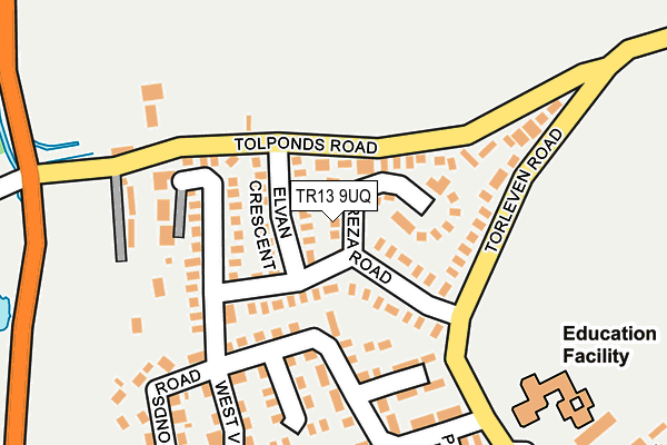 TR13 9UQ map - OS OpenMap – Local (Ordnance Survey)