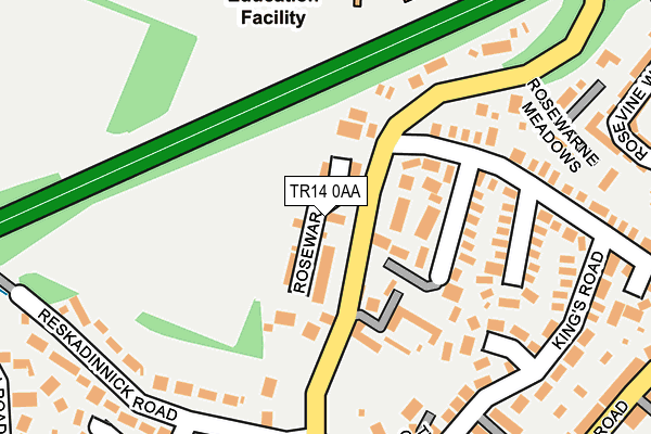 TR14 0AA map - OS OpenMap – Local (Ordnance Survey)