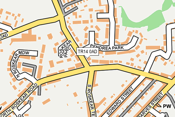 TR14 0AD map - OS OpenMap – Local (Ordnance Survey)