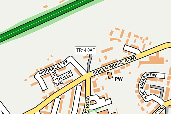 TR14 0AF map - OS OpenMap – Local (Ordnance Survey)