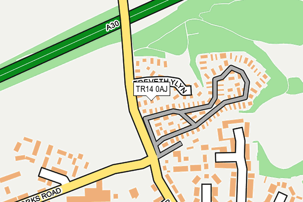 TR14 0AJ map - OS OpenMap – Local (Ordnance Survey)
