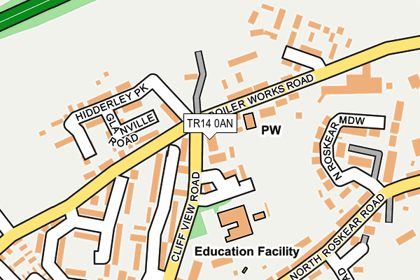TR14 0AN map - OS OpenMap – Local (Ordnance Survey)