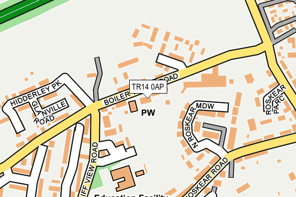 TR14 0AP map - OS OpenMap – Local (Ordnance Survey)