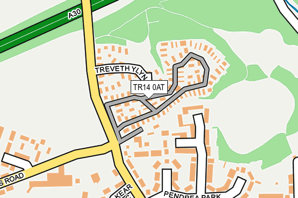 TR14 0AT map - OS OpenMap – Local (Ordnance Survey)
